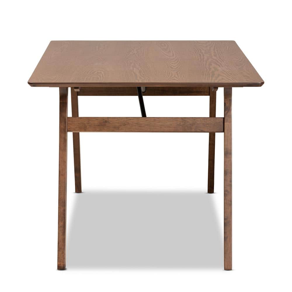 Saxton Mid-Century Walnut Wood Dining Table - Seats Six