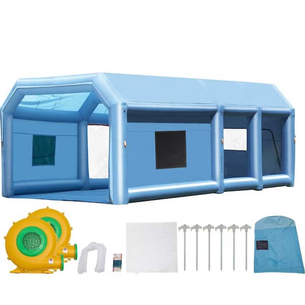 Portable Inflatable Painting Enclosure for Trucks/Vans, 32.8 x 21 x 14.8 ft., 1100W+750W Air Movers, Air Purification