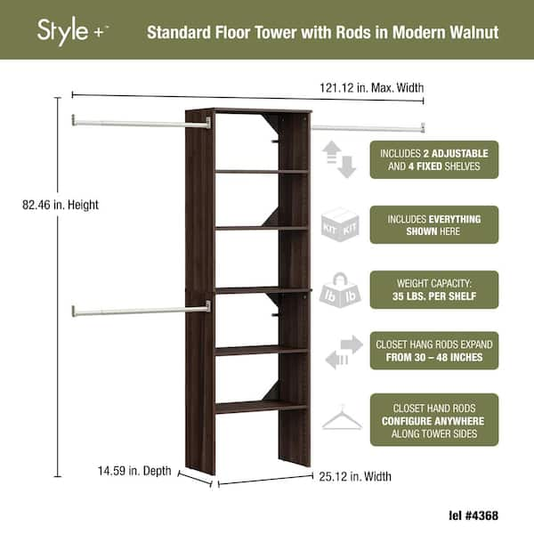 Aubree 47 W Closet System Dotted Line Finish: Walnut