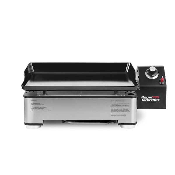 Royal Gourmet 1-Burner Portable Table Top Propane Gas Grill Griddle in Sliver