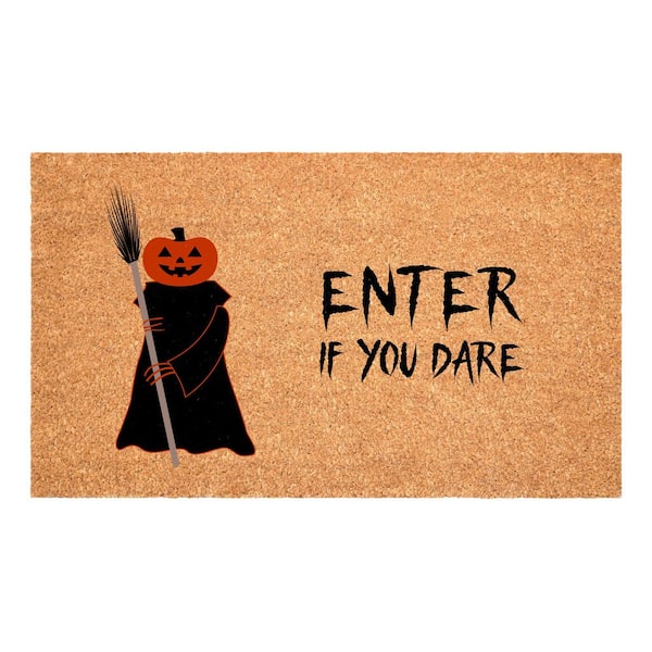 Scary Pumpkin Enter If You Dare 24 in. x 36 in. Multicolored Indoor/Outdoor Doormat