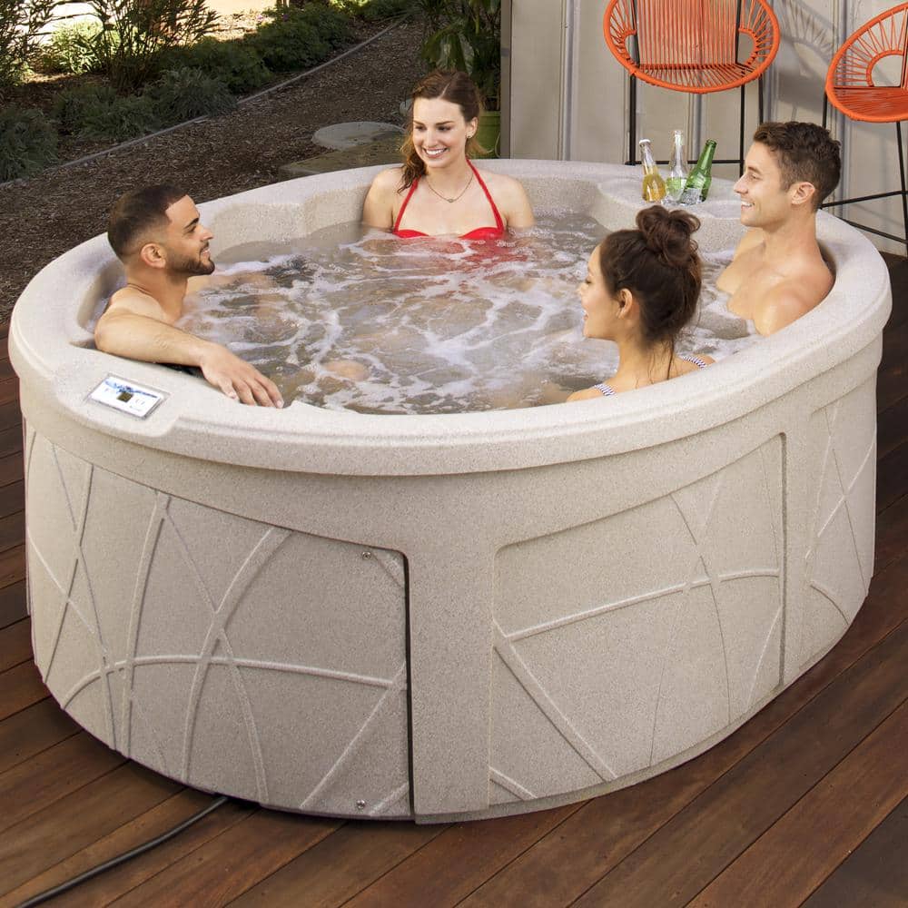 Sand Circular 4-Person 13-Jet Plug and Play Hot Tub