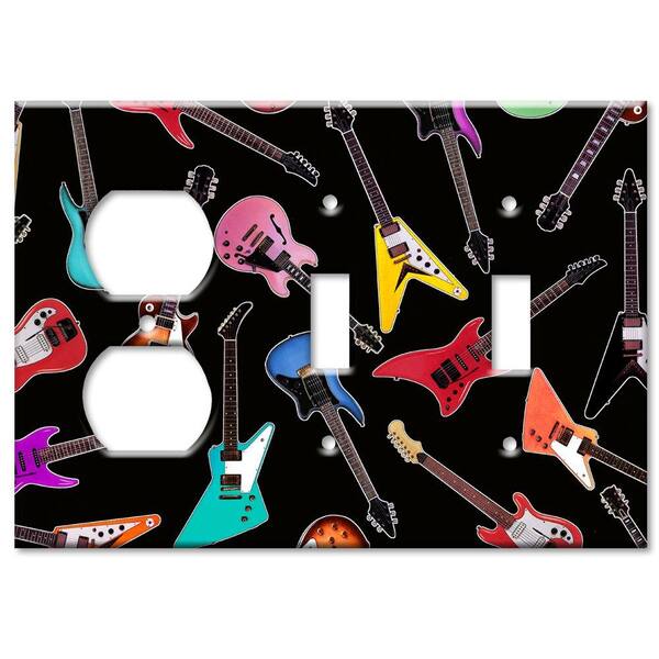 Art Plates Electric Guitars Outlet/2 Switch Combo Wall Plate