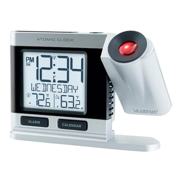 Silver Atomic Projection Alarm Clock, Atomic Alarm Clocks