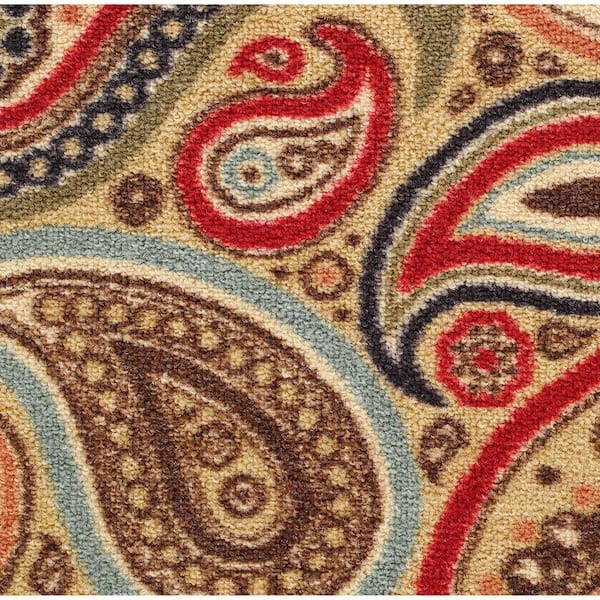 Paisley Design Multi-color Area Rug and Runners Non-Slip/ No Skid