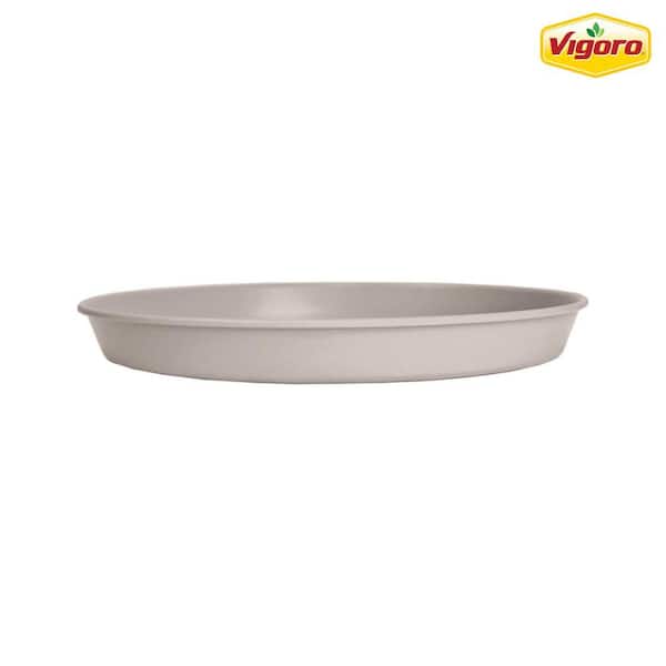 Vigoro 16 in. Dia. Antonella Cottage Stone Plastic Plant Saucer