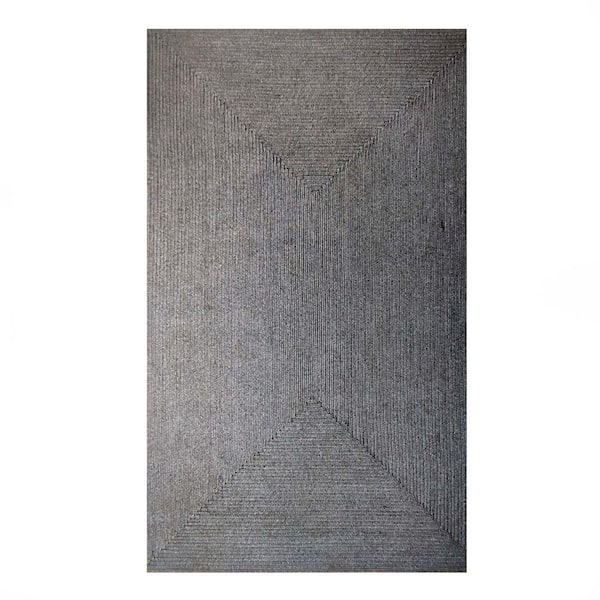 SUPERIOR Braided Slate 3 ft. x 5 ft. Solid Indoor/Outdoor Area Rug