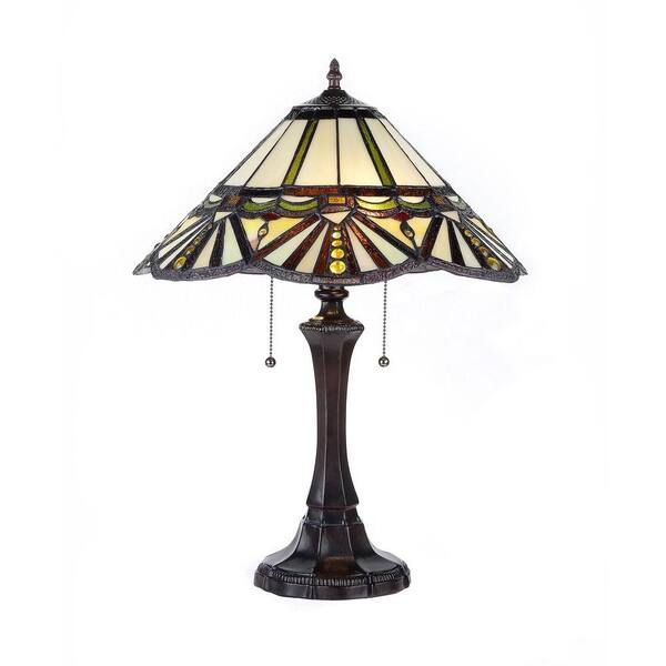 Chloe Lighting York 22 in. Tiffany-Style Vantage Bronze Table Lamp