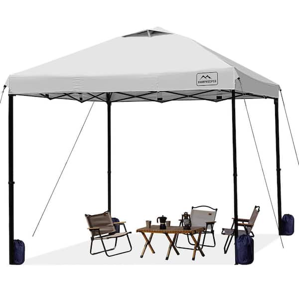 10 x 10 ft. Pop Up Commercial Canopy Tent - Waterproof and Portable Outdoor Shade with Adjustable Legs in White