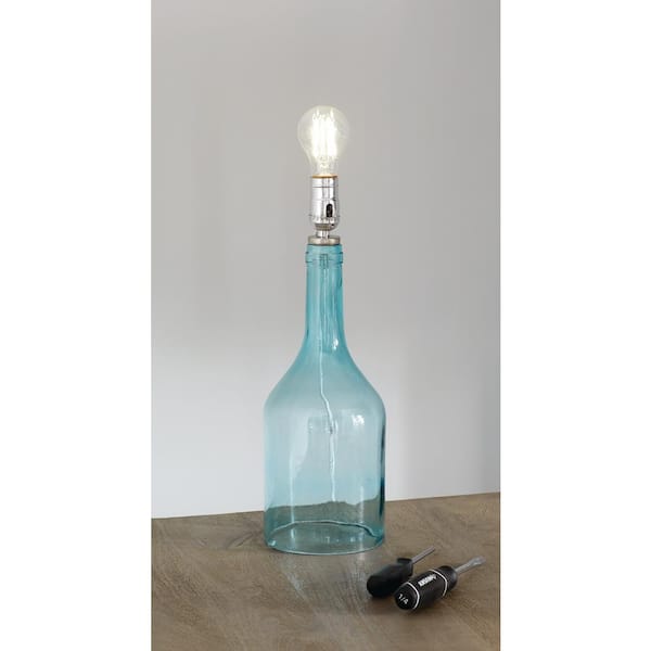Brushed Nickel DIY Make-a-Lamp Bottle Adaptor Kit