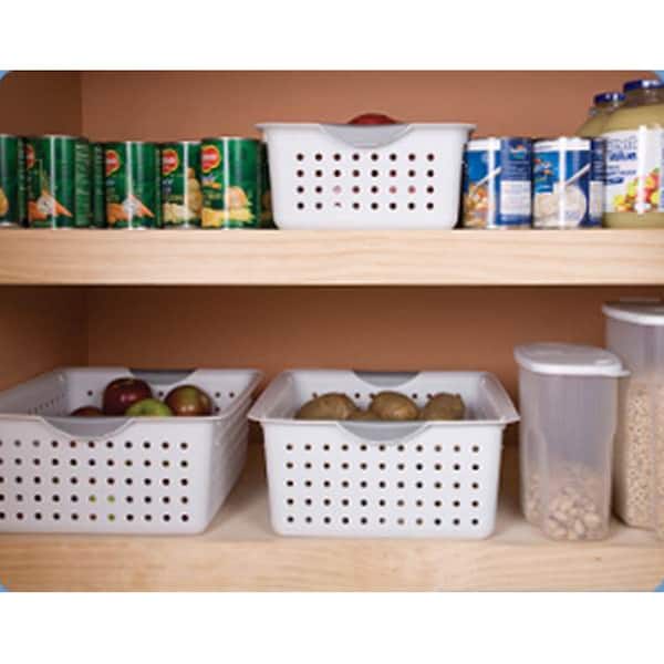 Sterilite Large Ultra Plastic Storage Bin Baskets with Handles, White, 6  Pack, 1 Piece - Gerbes Super Markets