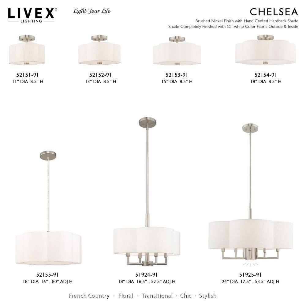 Chelsea Brushed Nickel 4-Light Mini Drum Chandelier