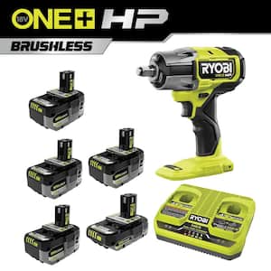 ONE+ 18V HP Kit w/ (4) 4.0Ah Batteries, 2.0Ah Battery, 2-Port Charger, & ONE+ HP Brushless 4-Mode 1/2" Impact Wrench