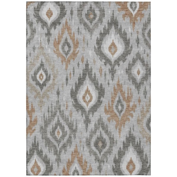 Chantille Machine Washable Indoor/Outdoor Abstract ACN3073 Gray 8 ft. x 10 ft. Area Rug