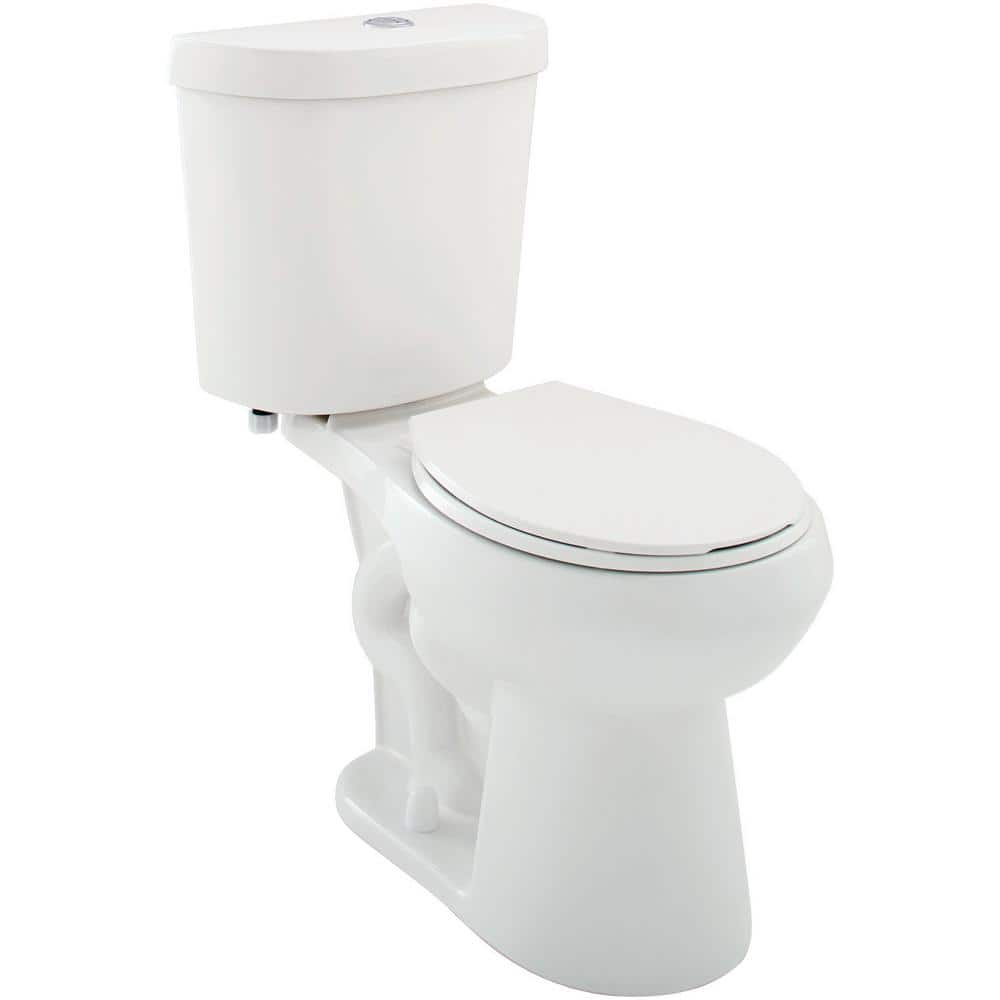 Glacier Bay 2-piece 1.1 GPF/1.6 GPF Dual Flush Round Toilet in White
