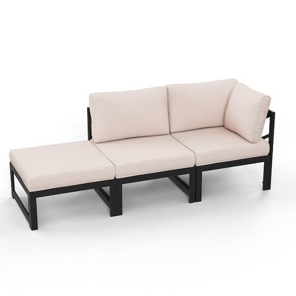 Crestlive Products Aluminum Leisure Outdoor Day Bed with Olefin Beige Cushions