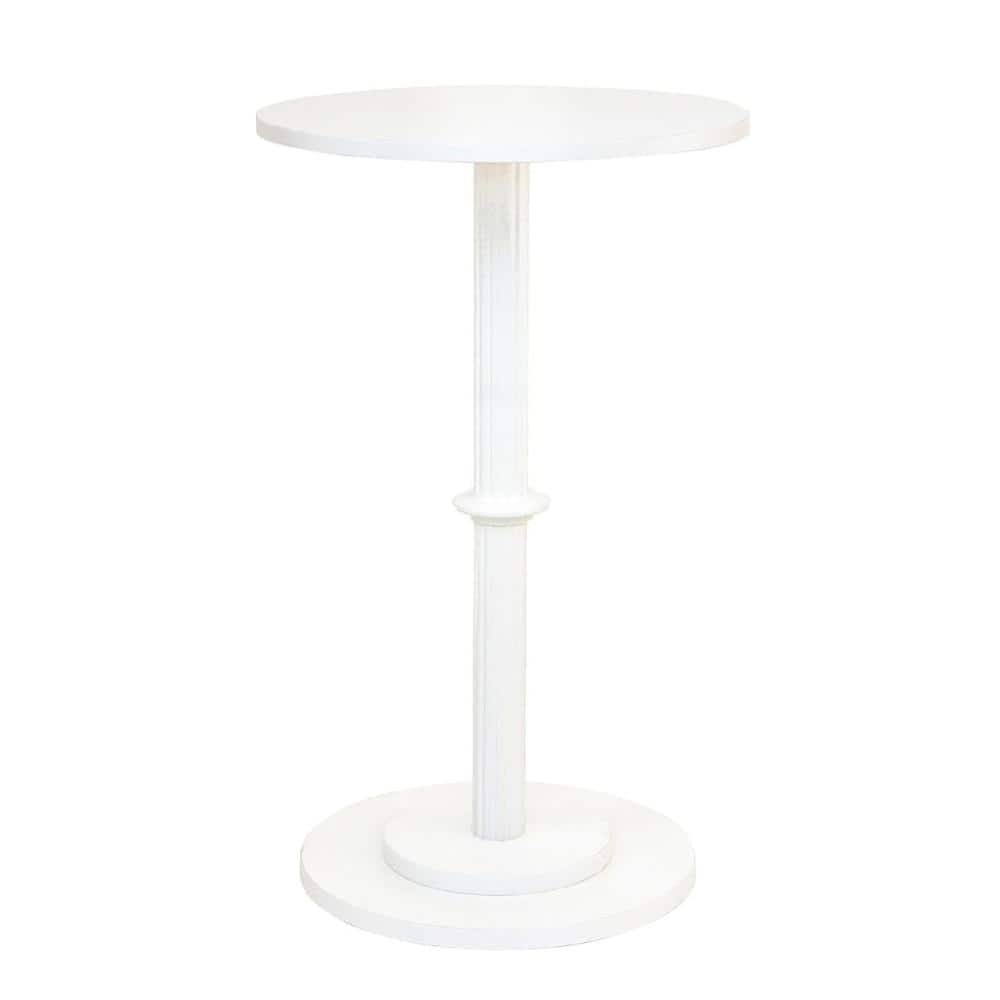 "21.6"" White Round Side Table, Modern Fluted Wood Leg Drink Table" price history on PriceWatchPro