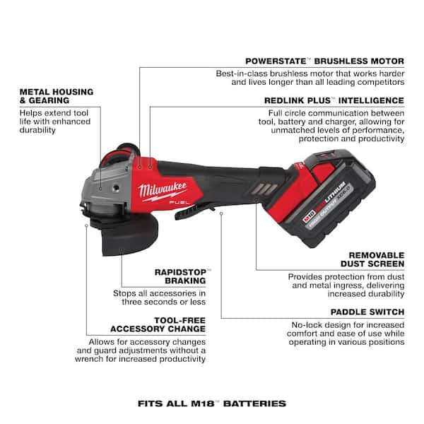 Milwaukee M18 FUEL 18V Lithium-Ion Brushless Cordless 2-3 in. Variable  Speed Die Grinder Paddle Switch w/One-Key (Tool-Only)