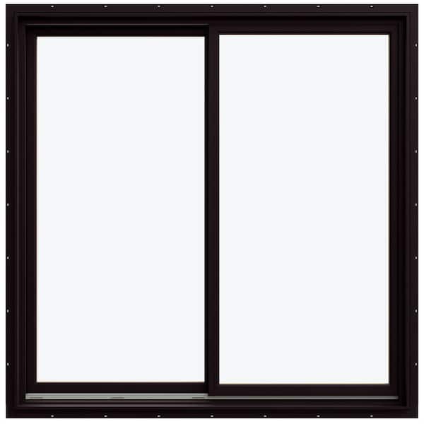 JELD-WEN 59.3125 in. x 59.5625 in. W-5500 Left-Hand Sliding Wood Clad Window