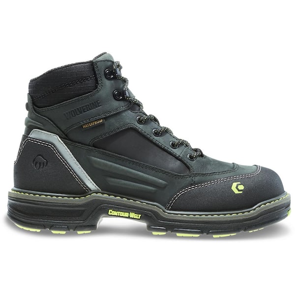 Wolverine Men's Overman Waterproof 6'' Work Boots - Composite Toe - Black Size 8(M)
