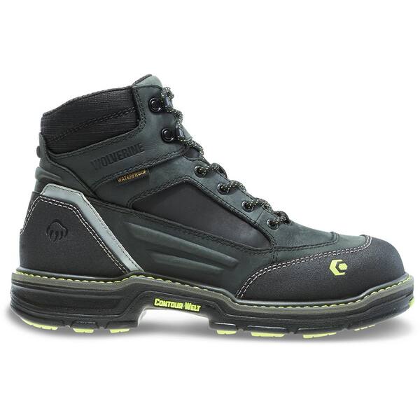Wolverine Men's Overman Waterproof 6'' Work Boots - Composite Toe - Black Size 9.5(W)
