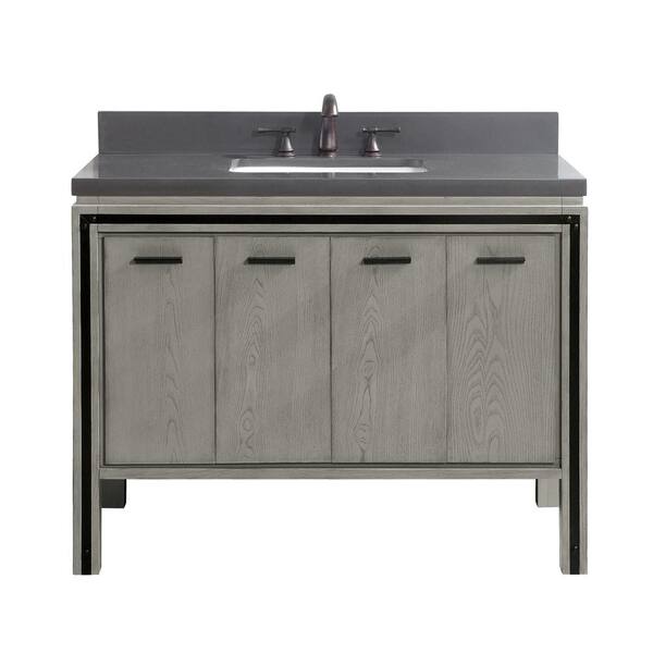 Avanity Dexter 43 in. Vanity Combo in Rustic Gray with Gray Basin Quartz Top