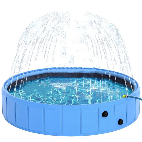79 in. x 12 in. Foldable Round Kiddie Pool Pet Dog Swimming Pool Pet Bath Pool, Outdoor Summer Water Toy