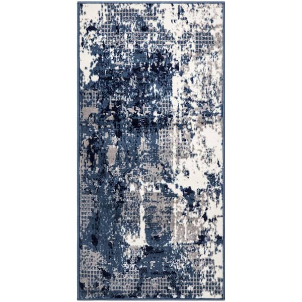 2 ft. x 3 ft. Blue, Orange, Pink Oriental Washable Area Rug