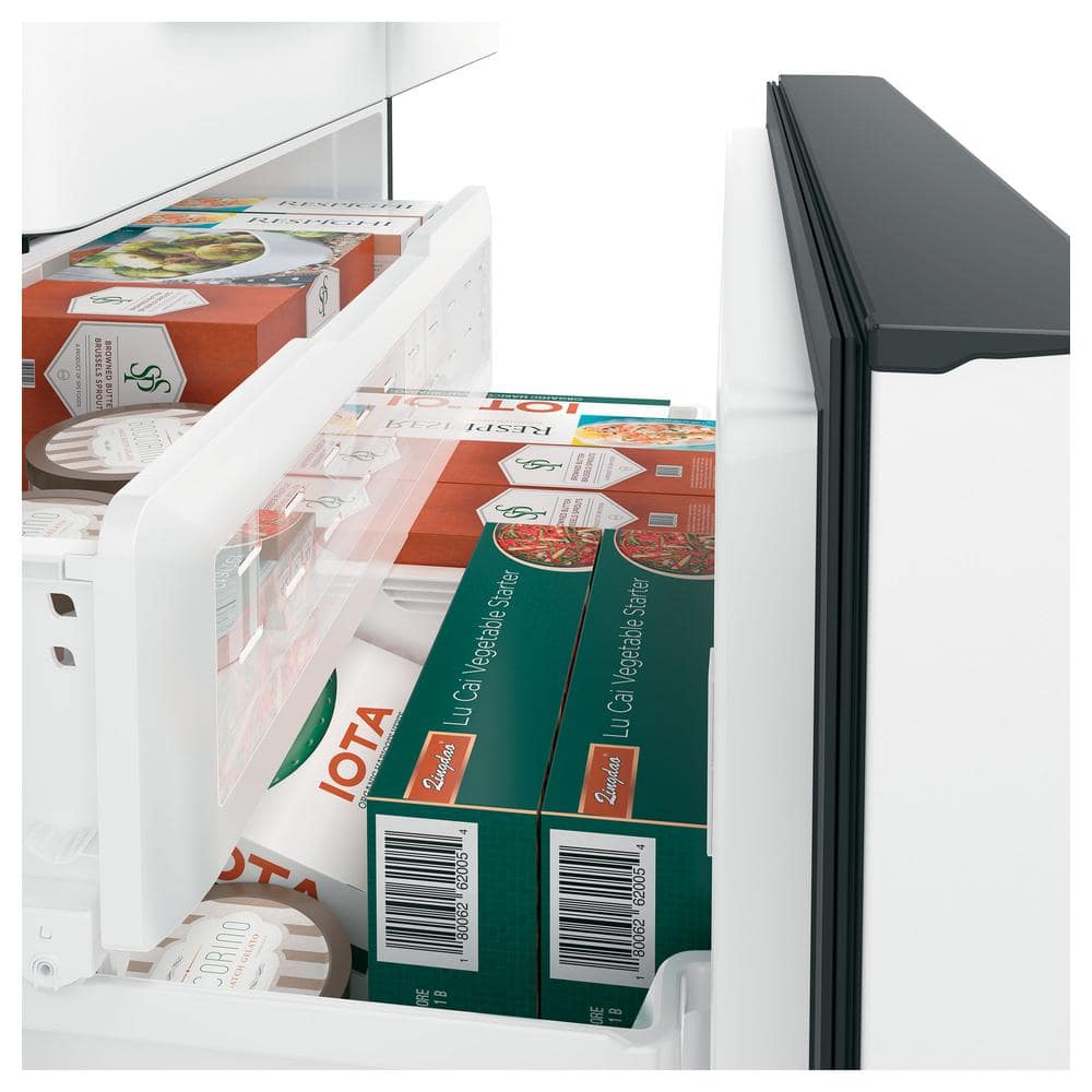 Matte White Smart French Door Refrigerator with Ice Maker
