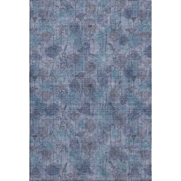 Mayfield Premium Machine Washable Abstract AMF2128 Blue 10 ft. x 14 ft. Area Rug