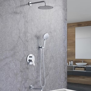 Single Handle 3 -Spray Patterns Tub and Shower Faucet 2.5 GPM in Spot Defense Chrome Valve Included