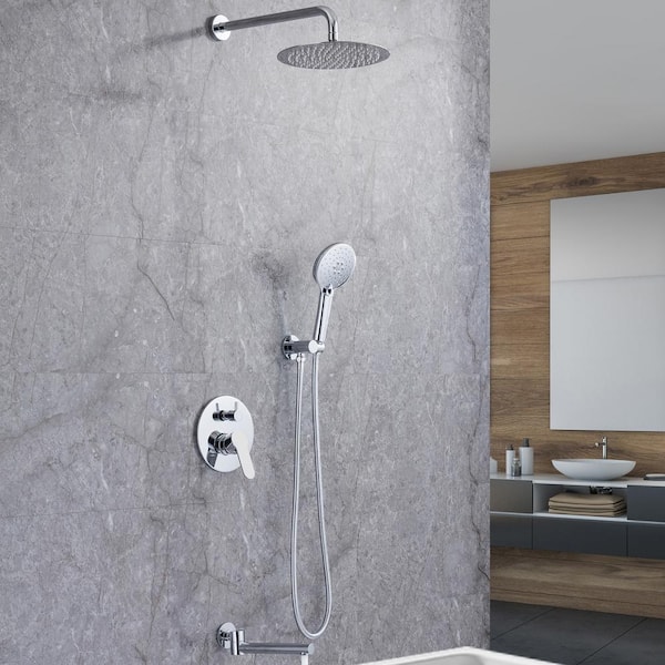 Clubmaster Single-Handle 3-Spray Tub and Shower Faucet with Tub Spout in Chrome Valve Included Clubmaster Single-Handle 3-Spray Tub and Shower Faucet with Tub Spout in Chrome Valve Included