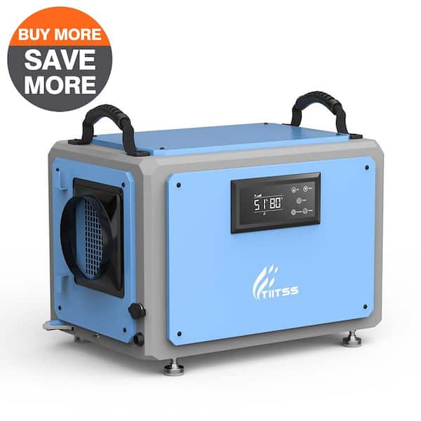 120 pt. 5,500 sq. ft. Commercial Dehumidifier in. Blue, with Pump for Basement, Crawlspace, 2 Drain Hose Connection