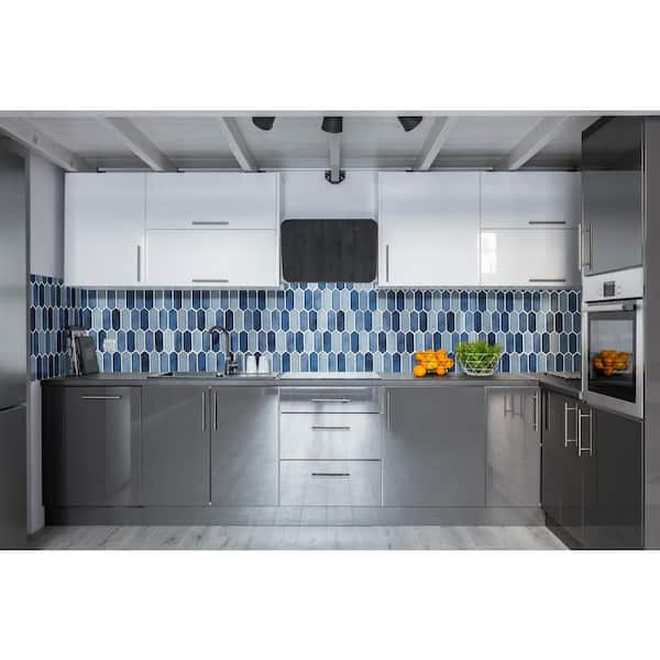 Boathouse Picket 10 in. x 12 in. x 8 mm Glass Mesh-Mounted Mosaic wall Tile ( 8.3 sq. ft./case )