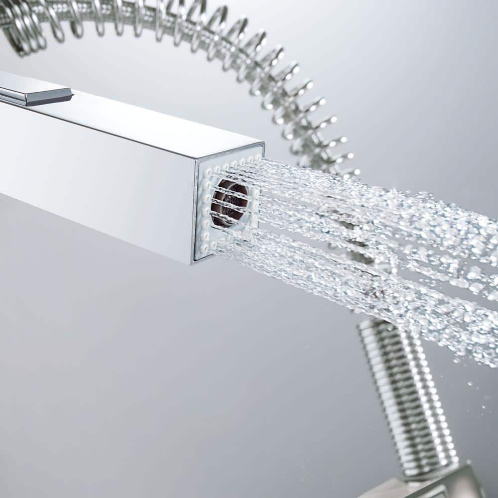 Eurocube Chrome Pull-Out Single Handle Kitchen Faucet