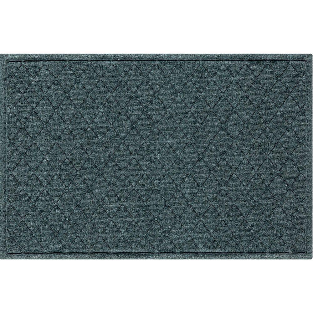 Bungalow Flooring Waterhog Argyle Bluestone 34 in. x 52 in. PET