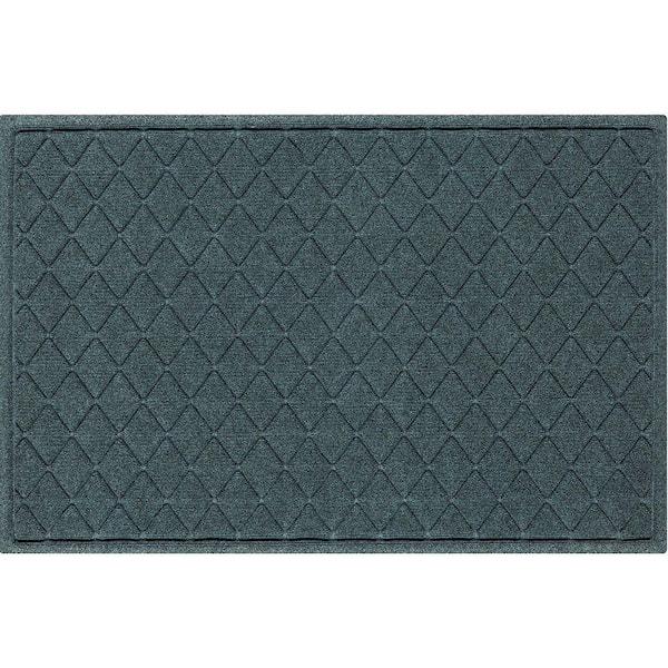 Waterhog Argyle Bluestone 34 in. x 52 in. PET Polyester Indoor Outdoor Door Mat