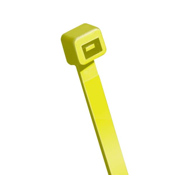 Unbranded 8 in. Standard 50 lbs. Tensile Strength UL 21S Rated Cable Zip Ties 100-Pack (Fluorescent Yellow)