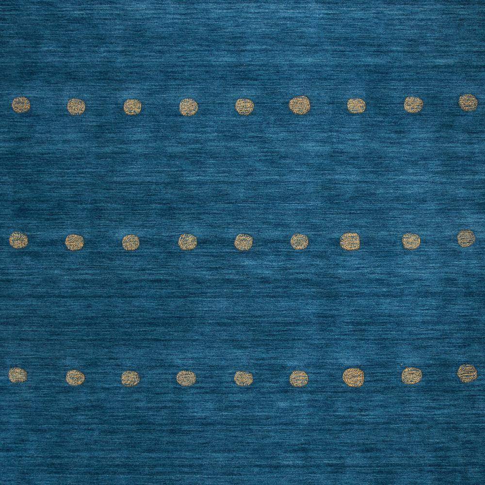Hand-Knotted Blue Wool Square Area Rug