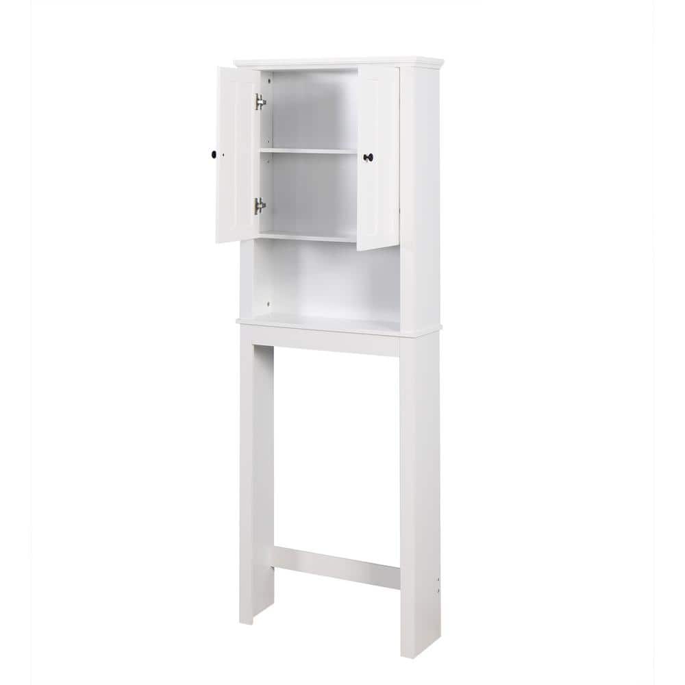 23.62 in. W x 67.32 in. H x 7.72 in. D White Bathroom Over the Toilet Storage with Adjustable Shelf price history on PriceWatchPro
