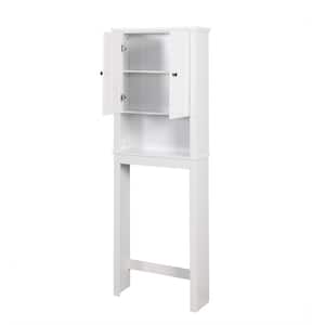 23.62 in. W x 67.32 in. H x 7.72 in. D White Bathroom Over the Toilet Storage with Adjustable Shelf