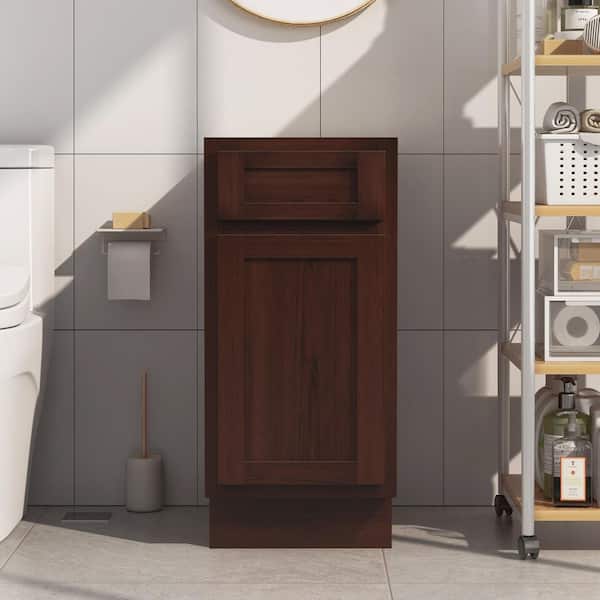 Vanity Art 15 in. W x 21 in. D x 32.5 in. H 1-Drawer Bath Vanity Cabinet Only in Brown