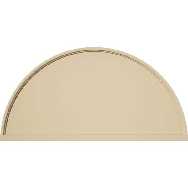 32-in. W x 16-in. H x 2-in. P Half Round Smooth Signature Urethane Pediment, Primed Tan