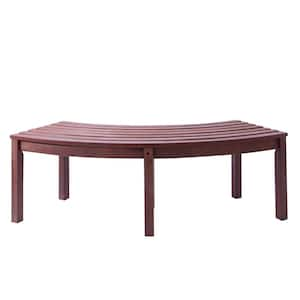 Dallas Brown Wood Curved Outdoor Backless Bench