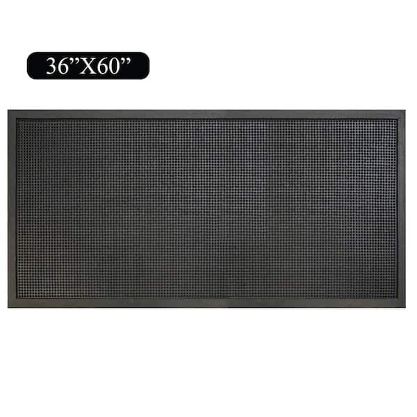 Unbranded A1HC First Impression Black 36 in. x 60 in. Rubber Heavy Duty Non-Slip Outdoor Utility Door Mat