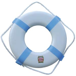 20 in. Swimming Pool and Decorative Life Ring in White