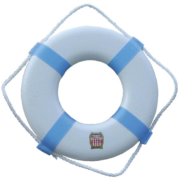 Jim-Buoy 20 in. Swimming Pool and Decorative Life Ring in White