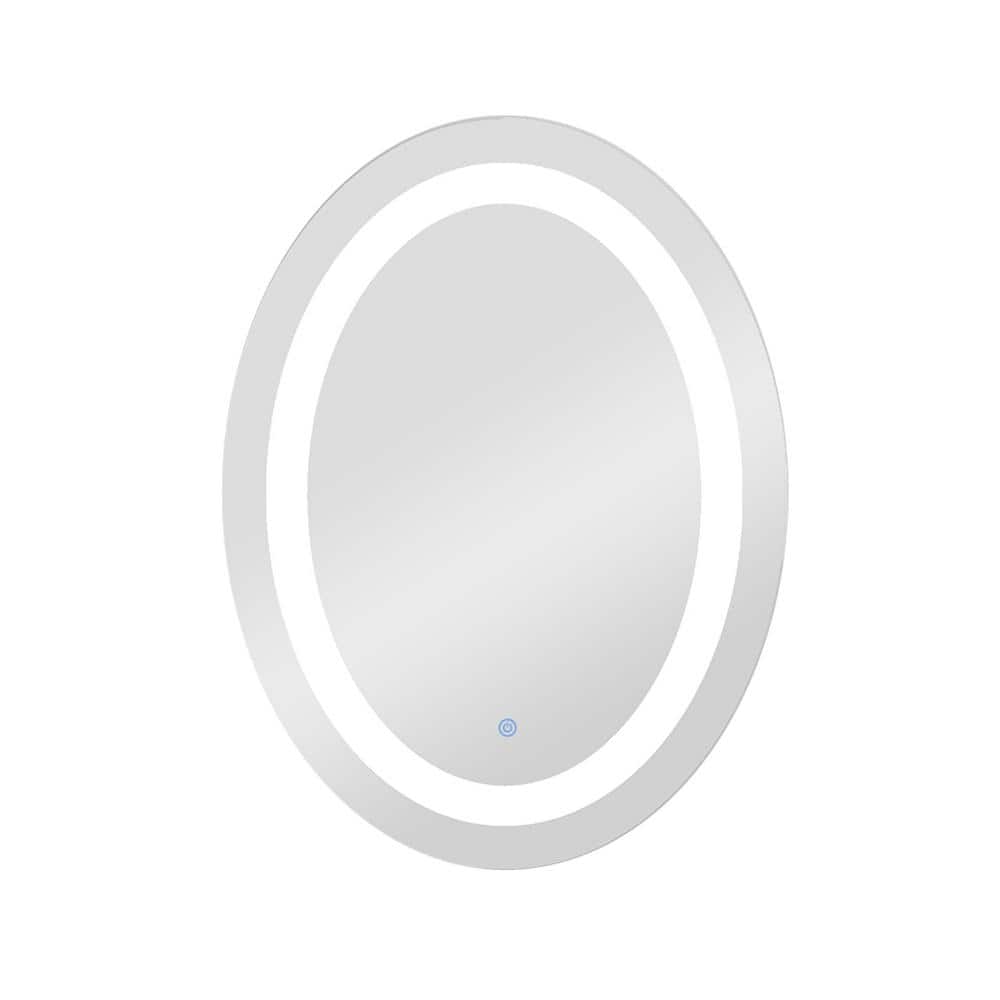 20 in. W x 28 in. H Oval Frameless Anti-Fog Ceiling Wall Bathroom Vanity Mi