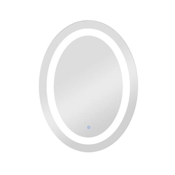 Unbranded 20 in. W x 28 in. H Oval Frameless Anti-Fog Ceiling Wall Bathroom Vanity Mirror in Silver