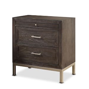 Broomfield Walnut Two-Drawer Nightstand